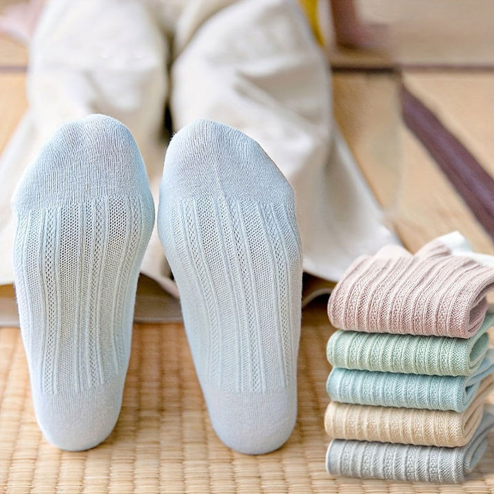 10 Pairs Breathable Knitted Solid Color Ankle Socks - SocksLtd