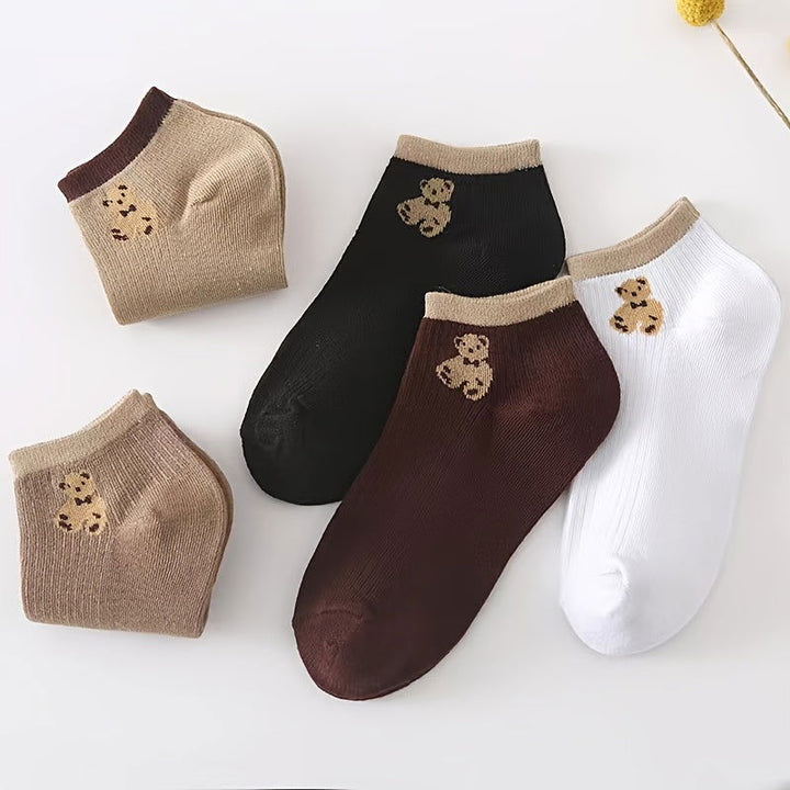 10 Pairs Cartoon Bear Cute Breathable Ankle Socks - SocksLtd
