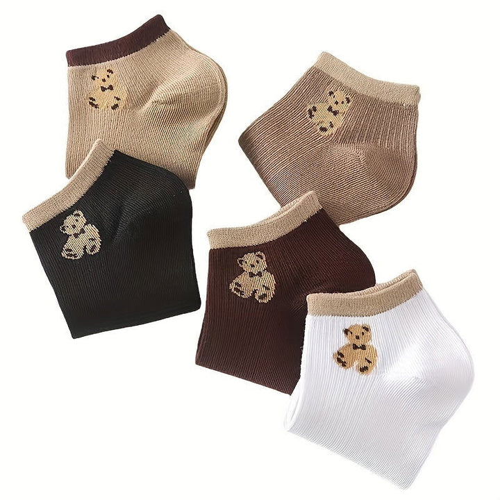10 Pairs Cartoon Bear Cute Breathable Ankle Socks - SocksLtd