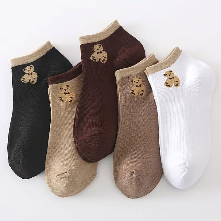 10 Pairs Cartoon Bear Cute Breathable Ankle Socks - SocksLtd