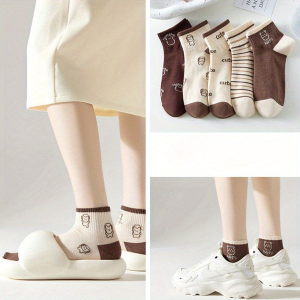 10 Pairs Cartoon  Cute Japanese Style Ankle Socks - SocksLtd
