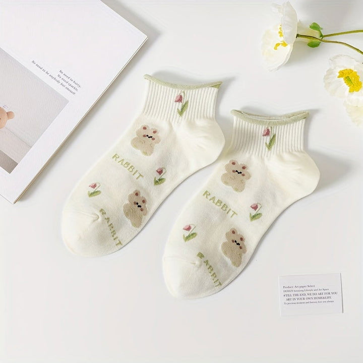 10 Pairs Chic Floral Lace Soft  Stretchy  Ankle Socks - SocksLtd
