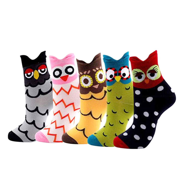 10 Pairs Colorful Cute Animal Design  Fabric Crew Socks - SocksLtd