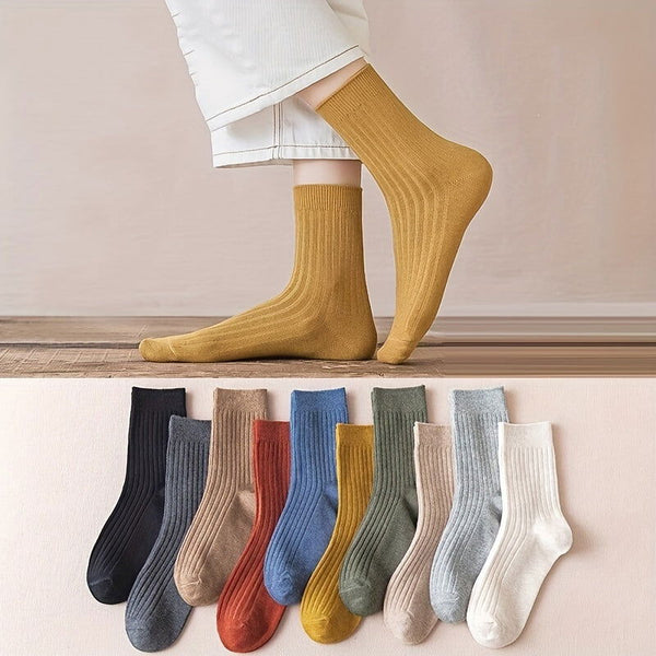 10 Pairs Comfort Non slip  Classic Casual Crew Socks - SocksLtd