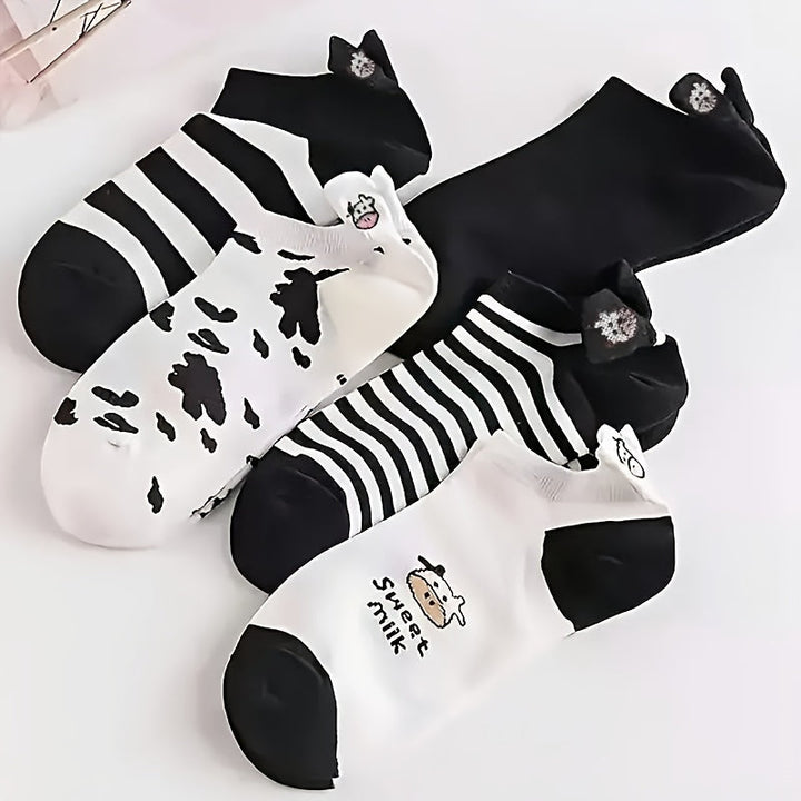 10 Pairs Cute Animal Embroidered Invisible Ankle Socks - SocksLtd