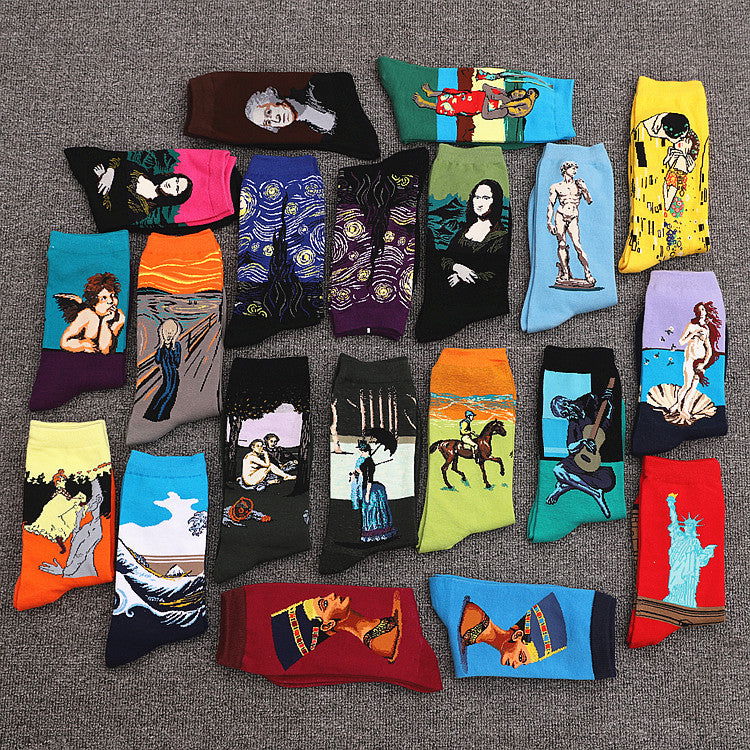 10 Pairs Famous paintings Crew Socks - SocksLtd