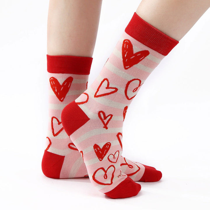 10 Pairs Heart Smile Face Trendy  Casual Crew Socks - SocksLtd