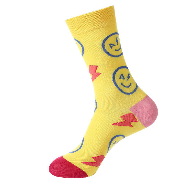 10 Pairs Heart Smile Face Trendy  Casual Crew Socks - SocksLtd