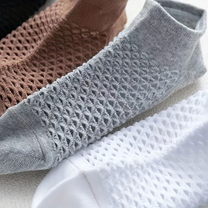 10 Pairs Hole Men Thin Casual Shallow Invisible Mesh Ankle Socks - socksltd