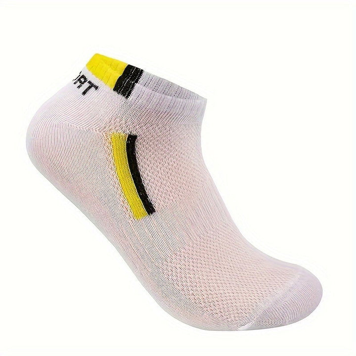 10 Pairs Letter Graphic Sports Breathable Ankle Socks - socksltd