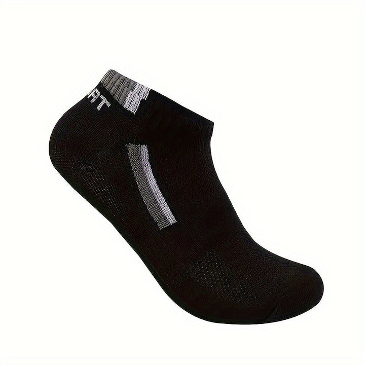 10 Pairs Letter Graphic Sports Breathable Ankle Socks - socksltd