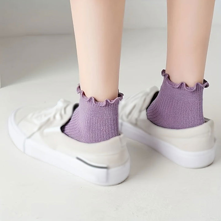 10 Pairs Lettuce Trim Comfortable  Versatile Ankle Socks - SocksLtd