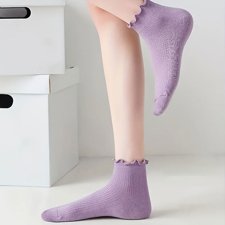 10 Pairs Lettuce Trim Comfortable  Versatile Ankle Socks - SocksLtd