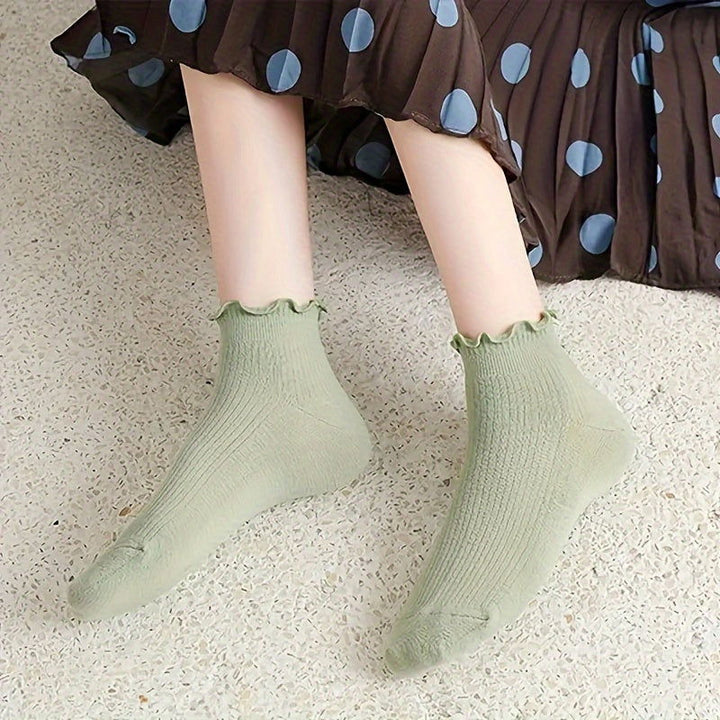 10 Pairs Lettuce Trim Comfortable  Versatile Ankle Socks - SocksLtd