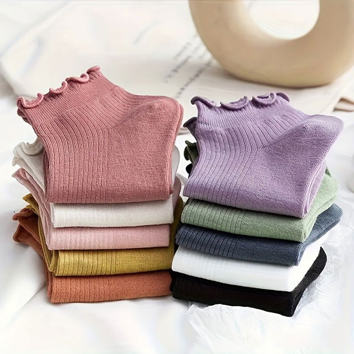 10 Pairs Lettuce Trim Comfortable  Versatile Ankle Socks - SocksLtd