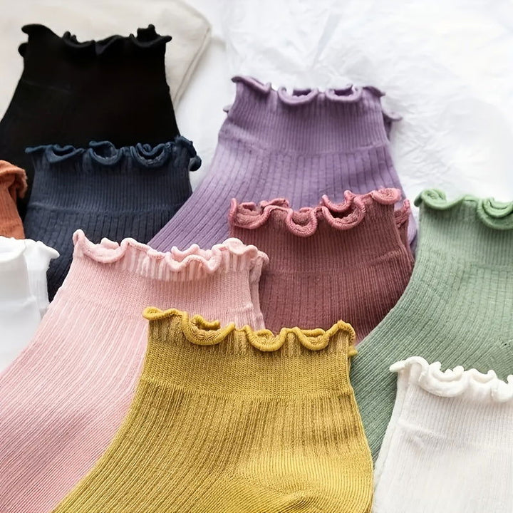 10 Pairs Lettuce Trim Comfortable  Versatile Ankle Socks - SocksLtd