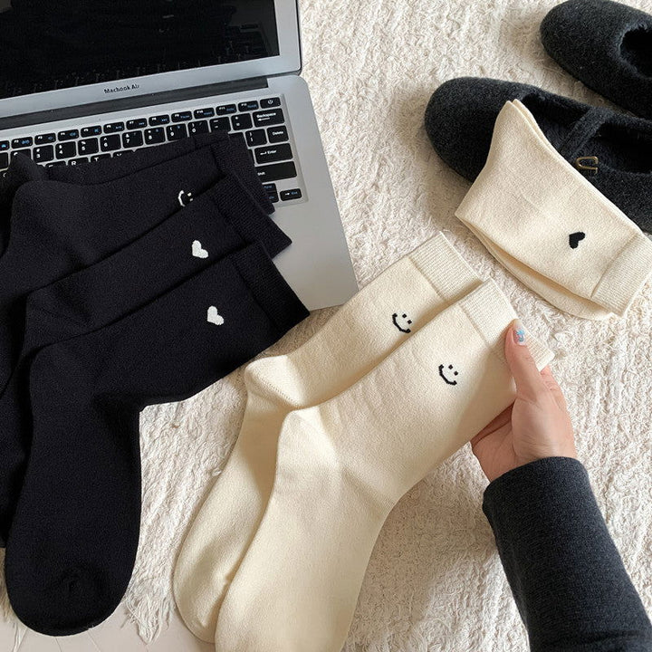 10 Pairs Love Smile Japanese Casual Crew Socks - SocksLtd
