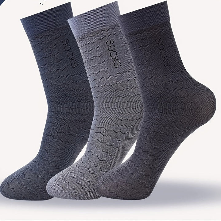 10 Pairs Men Breathable Loose Fitting Dress Crew Socks - socksltd