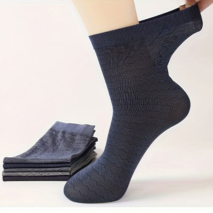 10 Pairs Men Breathable Loose Fitting Dress Crew Socks - socksltd