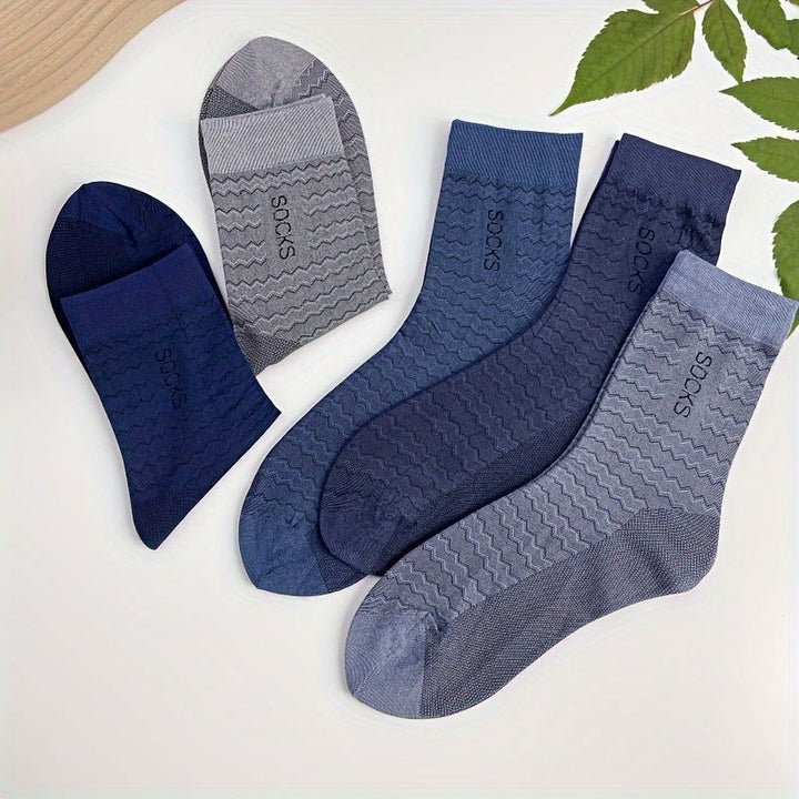 10 Pairs Men Breathable Loose Fitting Dress Crew Socks - socksltd