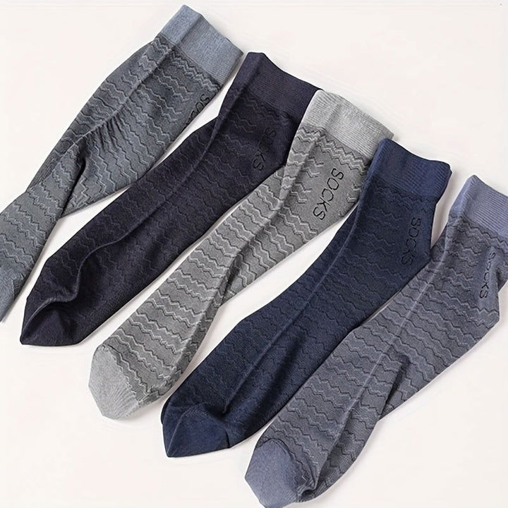 10 Pairs Men Breathable Loose Fitting Dress Crew Socks - socksltd