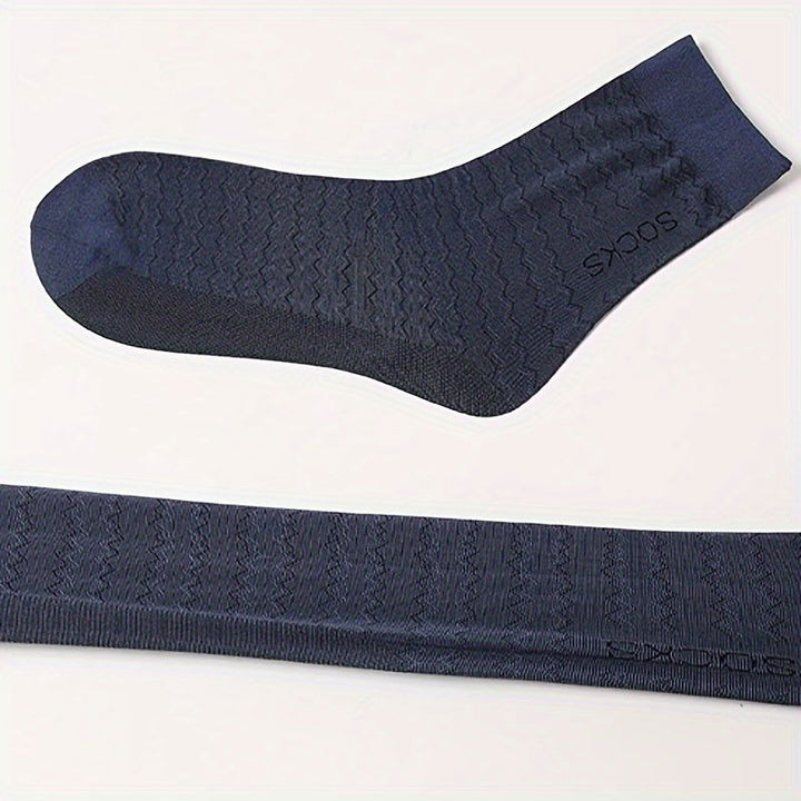 10 Pairs Men Breathable Loose Fitting Dress Crew Socks - socksltd