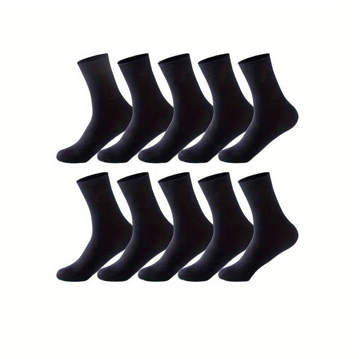 10 Pairs Men Comfortable Stylish Dress Crew Socks - socksltd