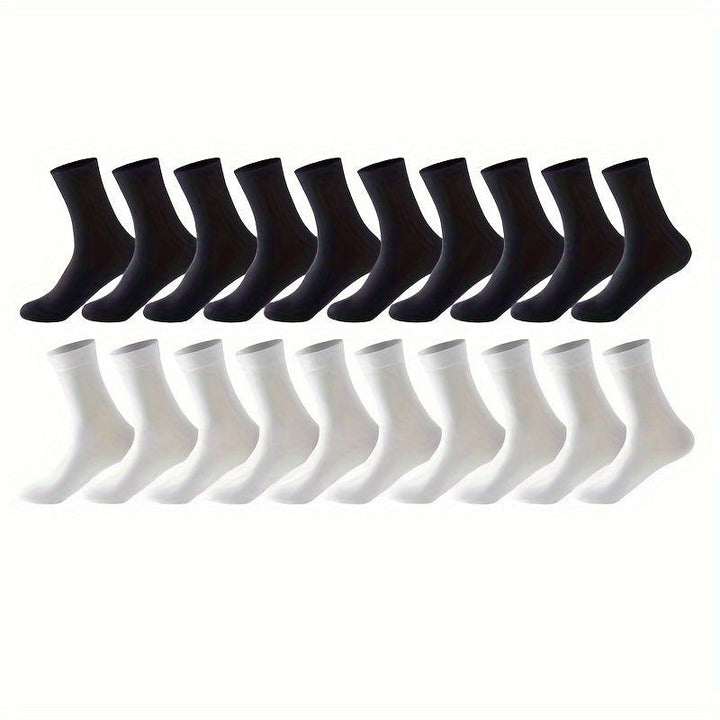 10 Pairs Men Comfortable Stylish Dress Crew Socks - socksltd