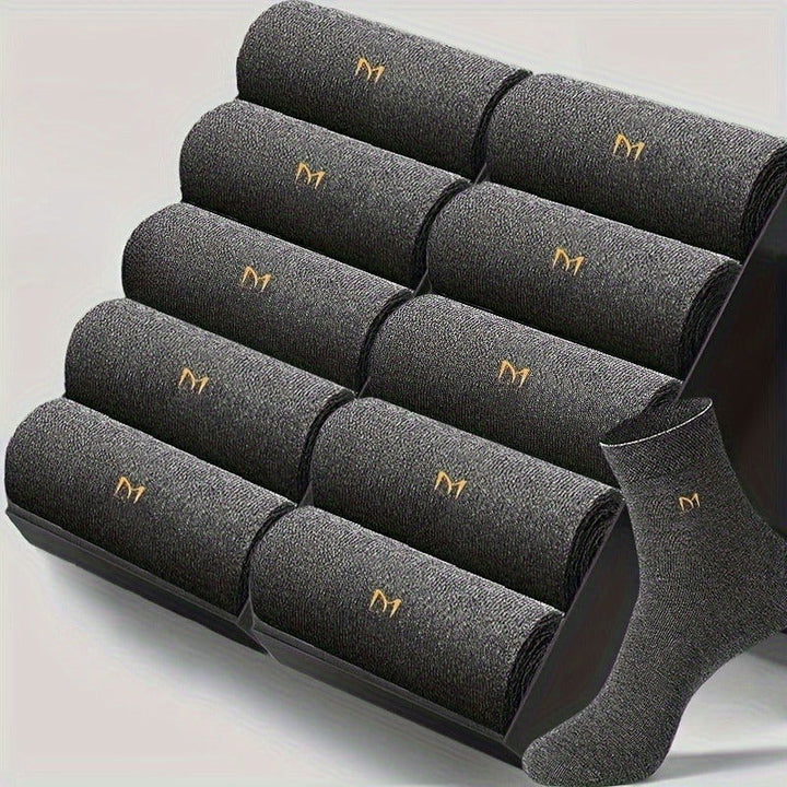 10 Pairs Men Dress Moisture Wicking Crew Socks - socksltd