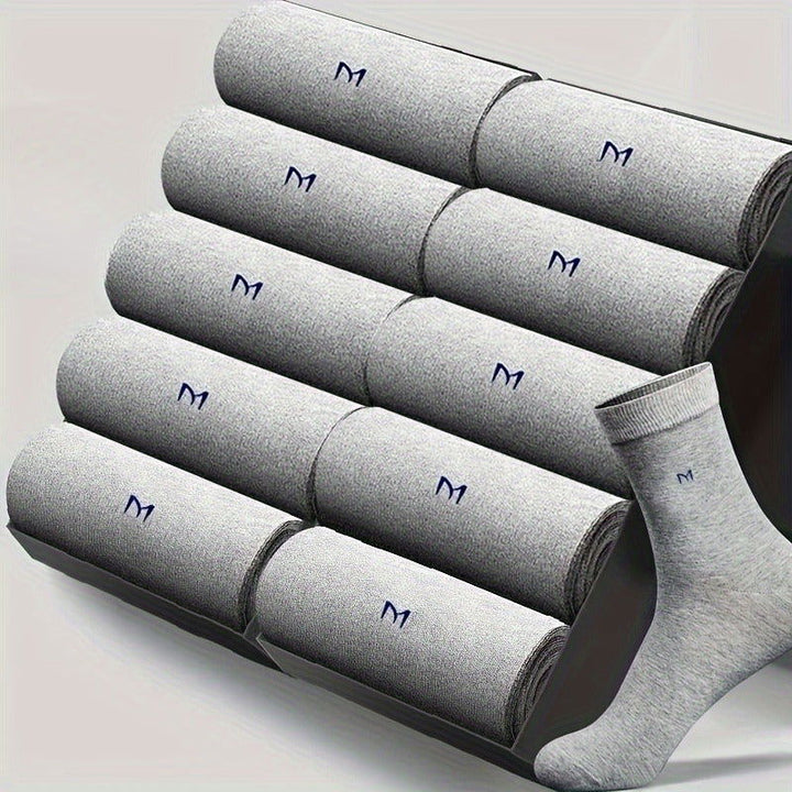 10 Pairs Men Dress Moisture Wicking Crew Socks - socksltd