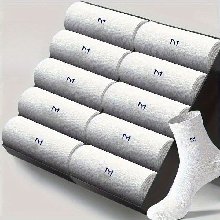 10 Pairs Men Dress Moisture Wicking Crew Socks - socksltd