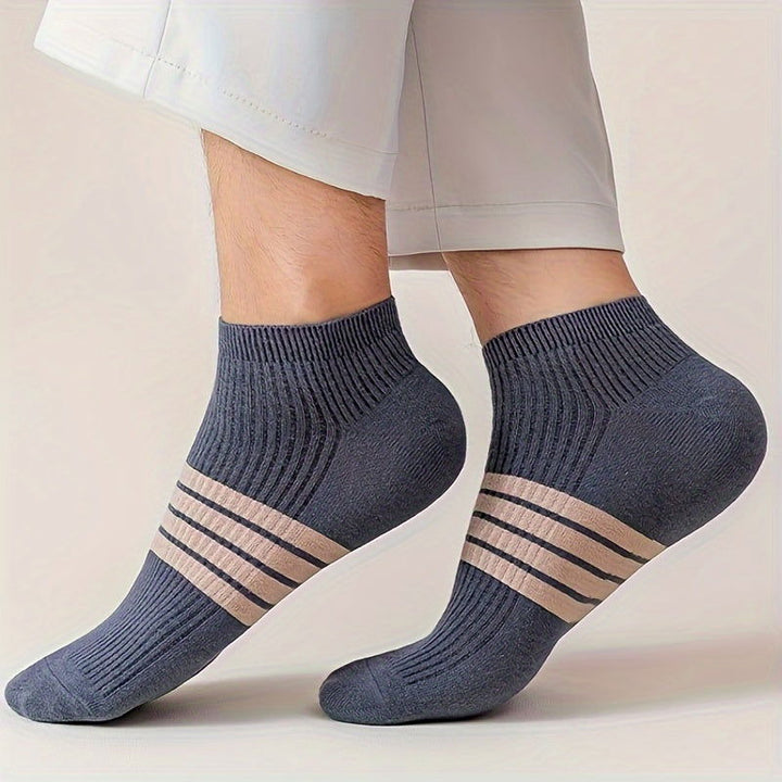 10 Pairs Men Fashion Sweat Absorbing Suitable Ankle Socks - socksltd