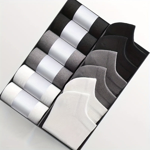 10 Pairs Men Knitted Comfy Elastic Ankle Socks - socksltd
