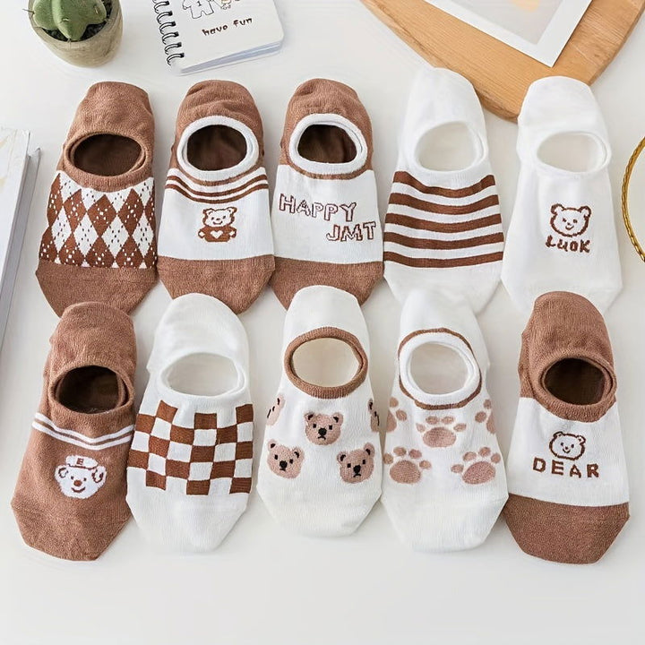 10 Pairs Simple Solid color Comfy  Ankle Socks - SocksLtd