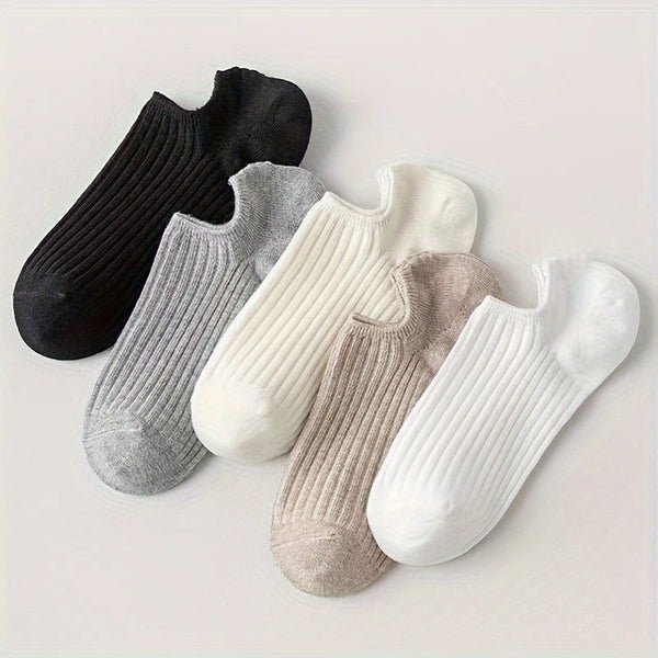 10 Pairs Solid Low Cut Simple Breathable Invisible Ankle Socks - SocksLtd