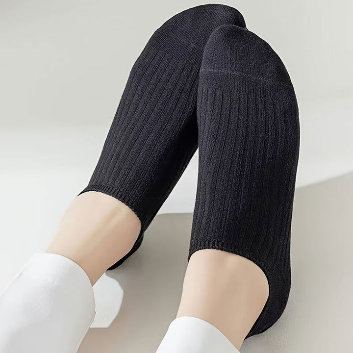 10 Pairs Solid Low Cut Simple Breathable Invisible Ankle Socks - SocksLtd
