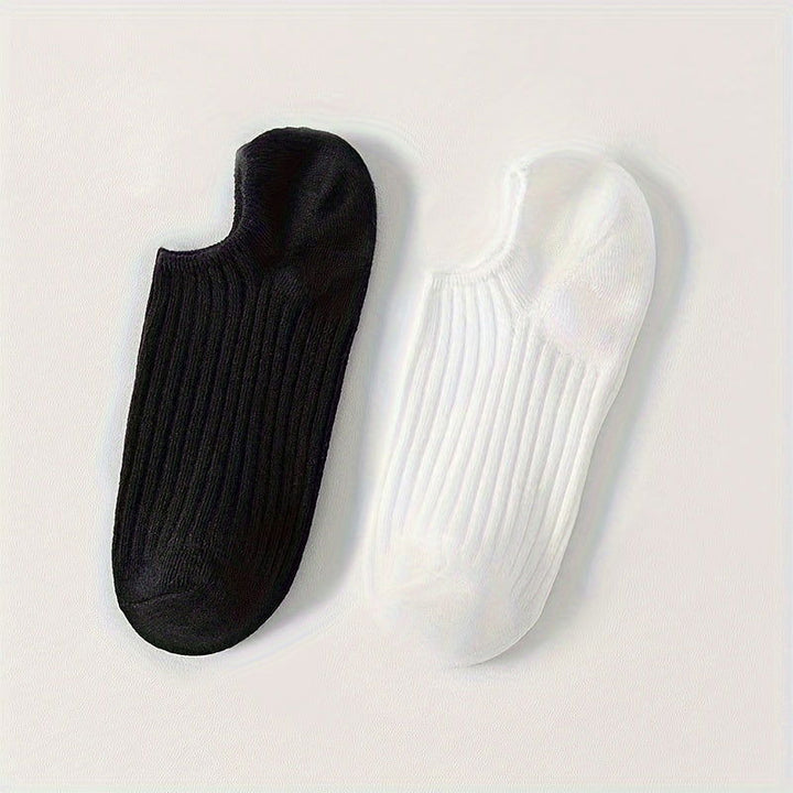 10 Pairs Solid Low Cut Simple Breathable Invisible Ankle Socks - SocksLtd