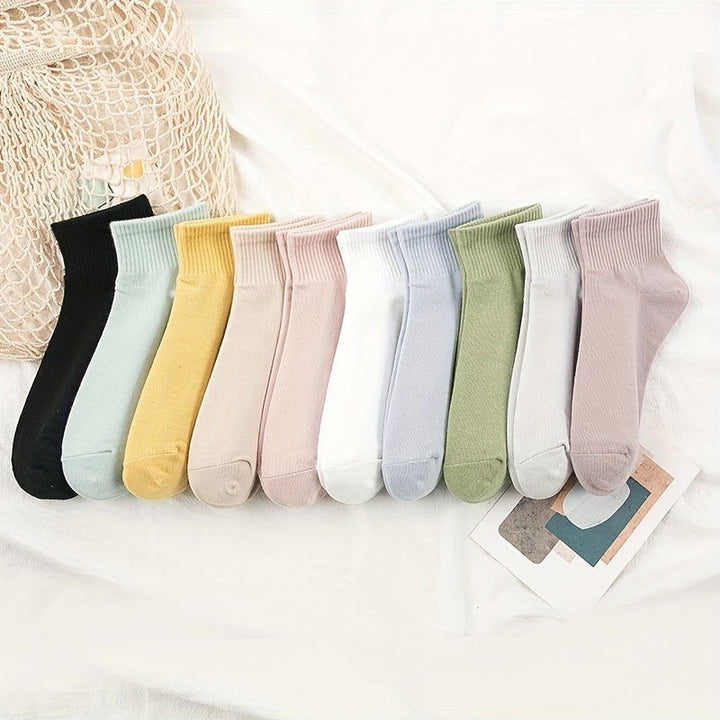 10 Pairs Solid Soft Comfy All match Crew Socks - SocksLtd