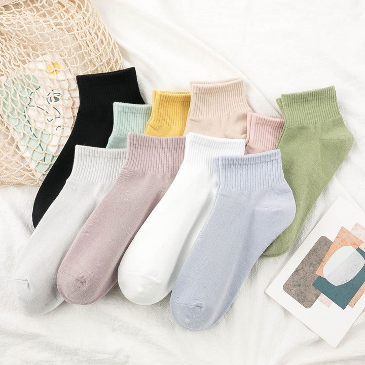 10 Pairs Solid Soft Comfy All match Crew Socks - SocksLtd