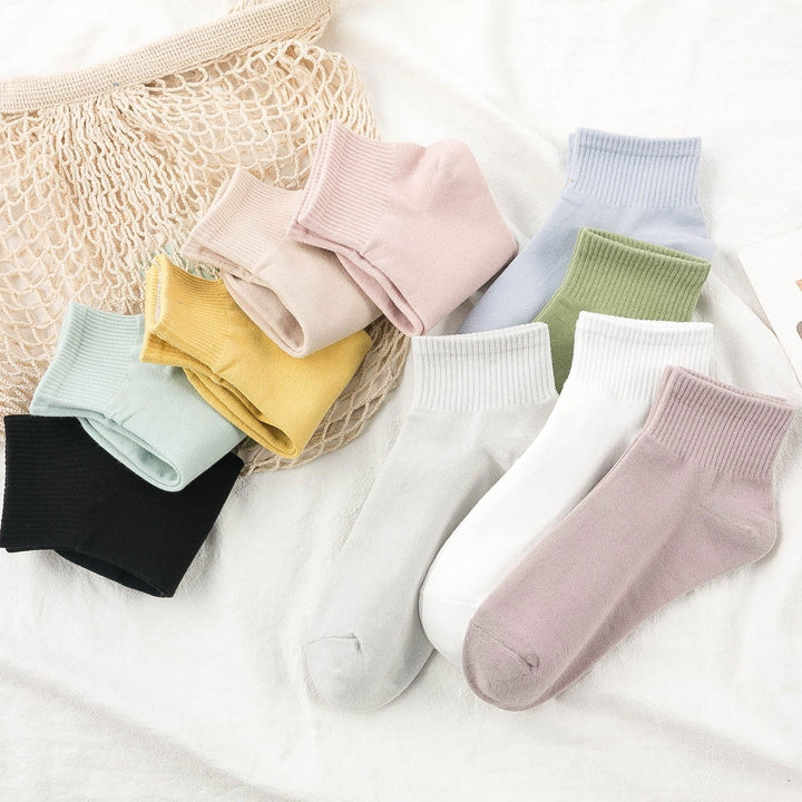 10 Pairs Solid Soft Comfy All match Crew Socks - SocksLtd