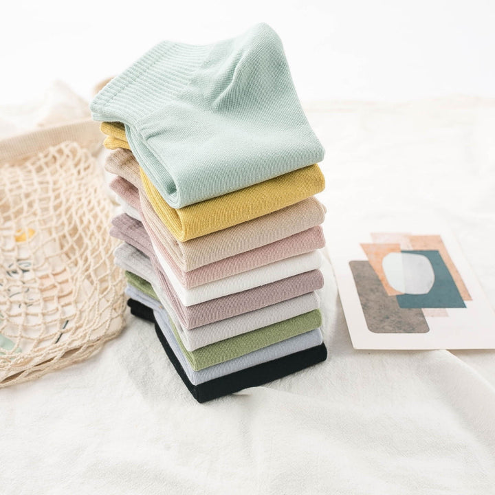10 Pairs Solid Soft Comfy All match Crew Socks - SocksLtd