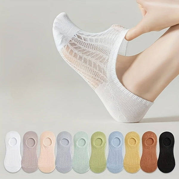 10 Pairs Solid color  Ankle Socks - SocksLtd