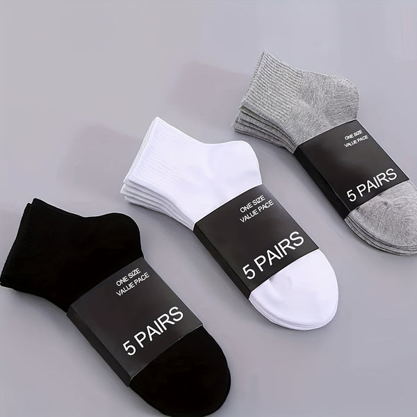 10 Pairs Unisex Solid Comfy Breathable Ankle Socksry - SocksLtd