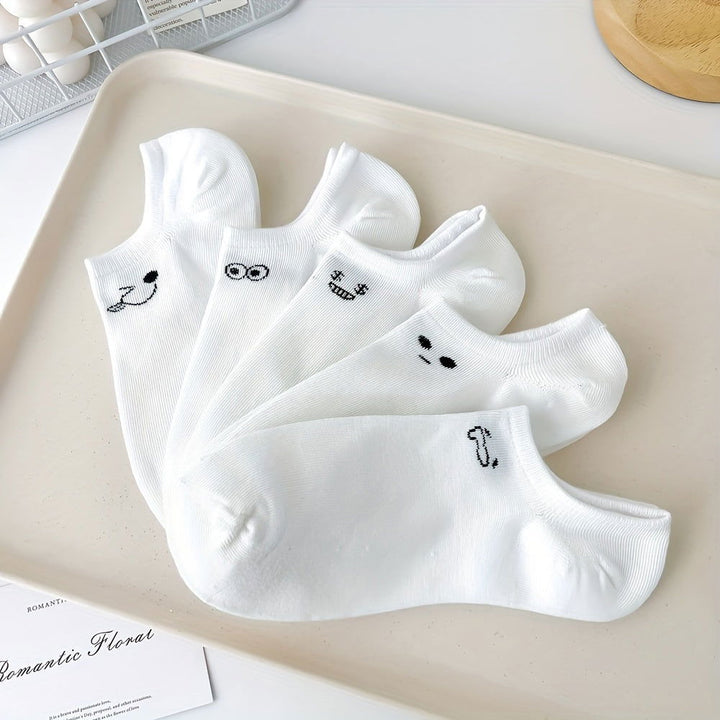 10 Pairs Versatile Simple Cartoon Comfy Ankle Socks - SocksLtd