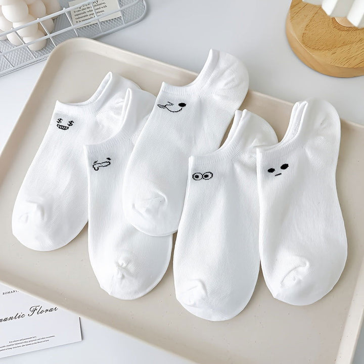 10 Pairs Versatile Simple Cartoon Comfy Ankle Socks - SocksLtd
