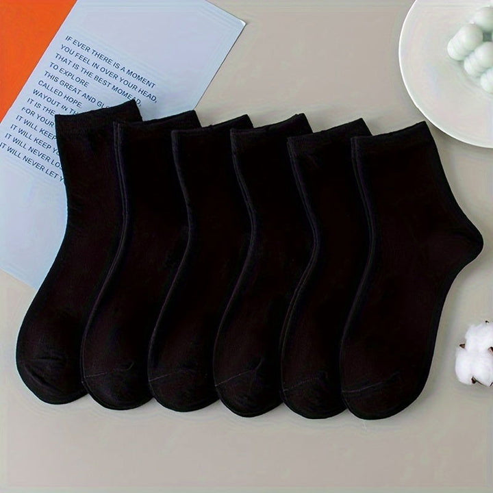 10 Pairs Women Plain Thin and Breathable Basic  Crew Socks - SocksLtd