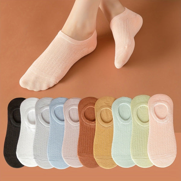 10 Pairs  Mesh Anti Falling Invisible Boat Ankle Socks - SocksLtd