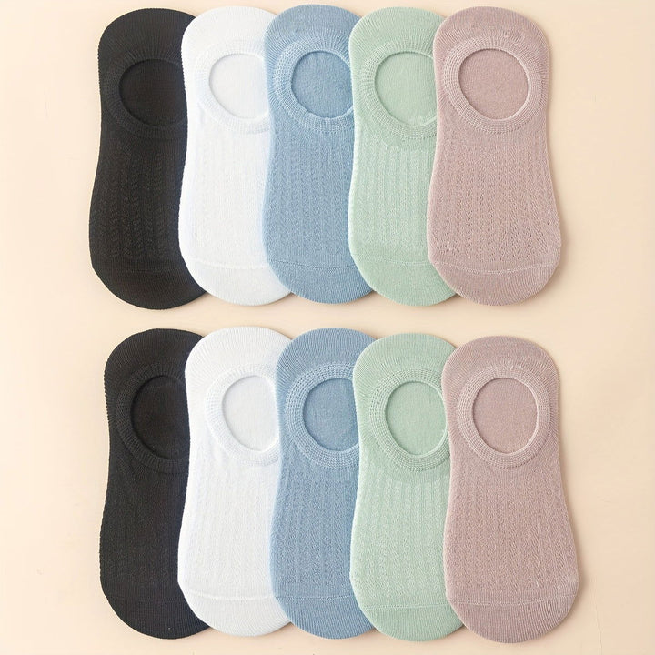 10 Pairs  Mesh Anti Falling Invisible Boat Ankle Socks - SocksLtd