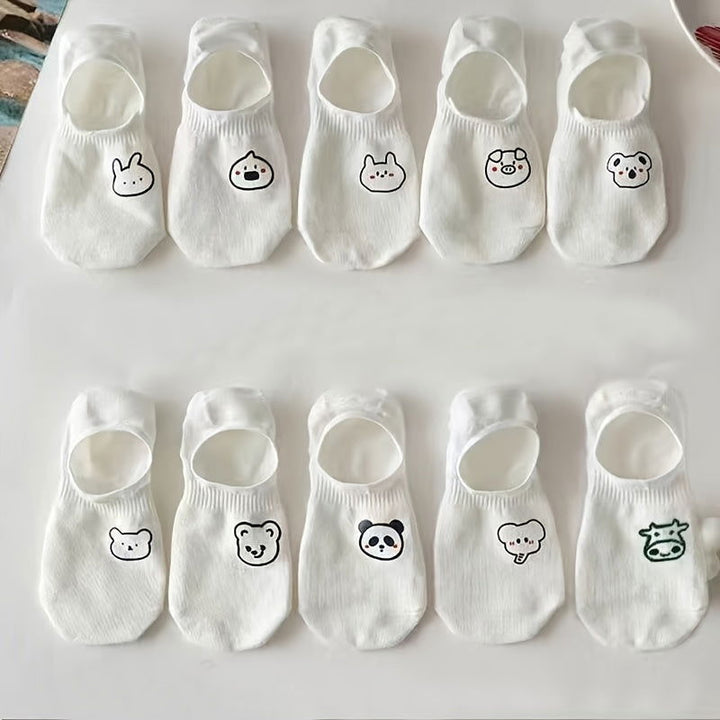 10 Pairs  Women Low Cut  Non Slip  Ankle Socks - SocksLtd