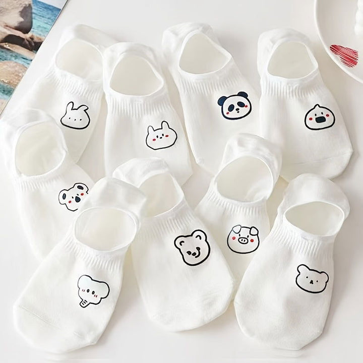 10 Pairs  Women Low Cut  Non Slip  Ankle Socks - SocksLtd